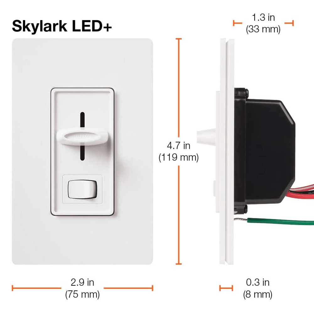 Lutron Skylark LED Dimmer Switch For Dimmable LED Bulbs, 150W LED/Single-Pole Or 3-Way, Light Almond (SCL-153P-LA) SCL-153P-LA - The Home Depot